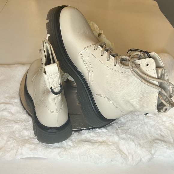 G-Star RAW Cream Leather Combat Boots Women’s | Size 8‎ Lace-Up Chunky Sole - Picture 8 of 10
